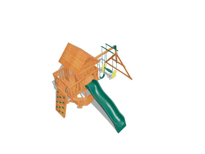 Backyard Discovery Woodland Residential Wood Playset with Slide in the