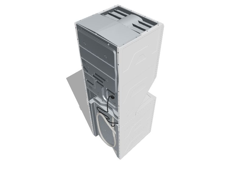 GE Gas Stacked Laundry Center with 2.3cu ft Washer and 4.4cu ft Dryer