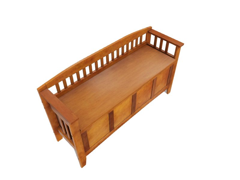 American Furniture Classics Gun Concealment Series Farmhouse Medium Cherry Storage Bench with