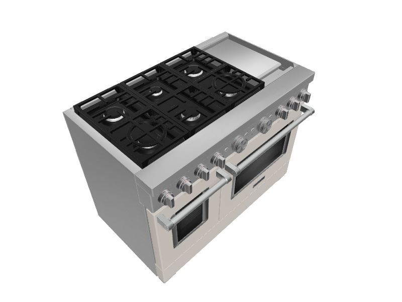 KitchenAid Commercial Style 48in 6 Burners 4.1cu ft / 2.2cu ft Self