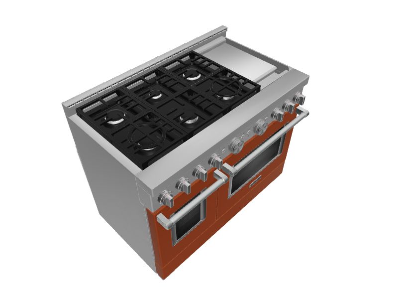 KitchenAid SMART Commercial Style 48in 6 Burners 4.1cu ft / 2.2cu ft