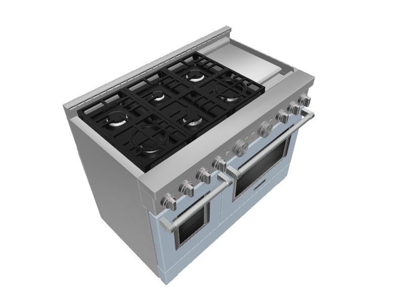 KitchenAid SMART Commercial Style 48in 6 Burners 4.1cu ft / 2.2cu ft