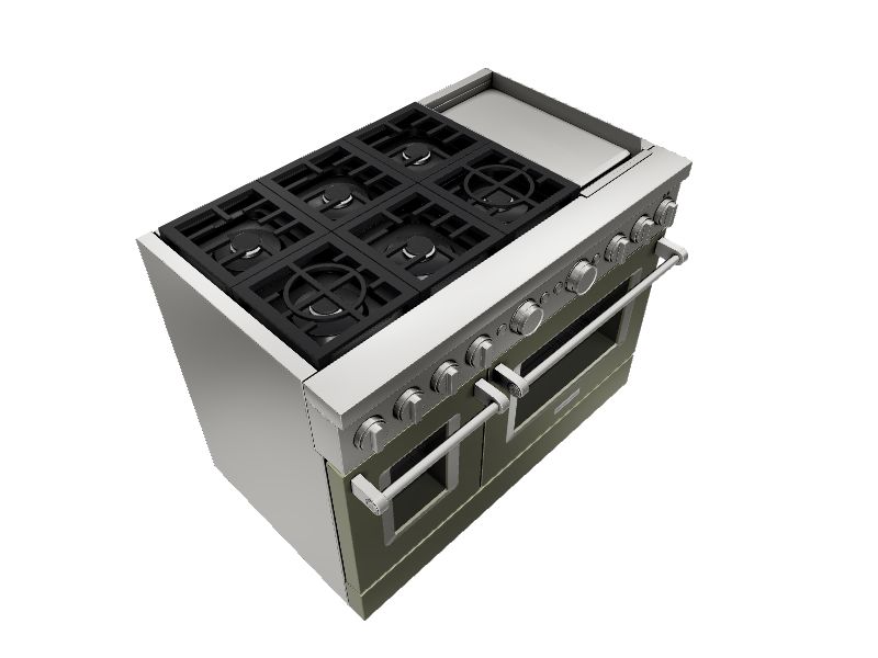 KitchenAid Commercial Style 48in 6 Burners 4.1cu ft / 2.2cu ft Self