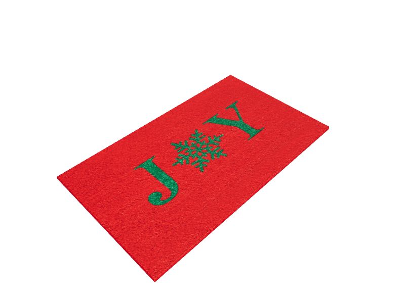 Callowaymills 17in x 29in Red/Green Joy Coir Outdoor Christmas Mat in the Outdoor Christmas