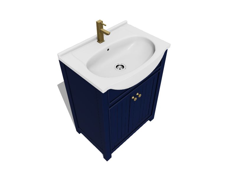 Design Element Marian 24in Blue Single Sink Bathroom Vanity with White