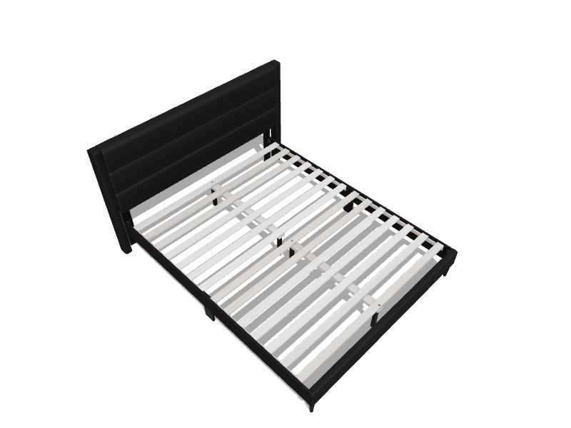 Brookside Sara Triple Line Charcoal Queen Upholstered Bed at