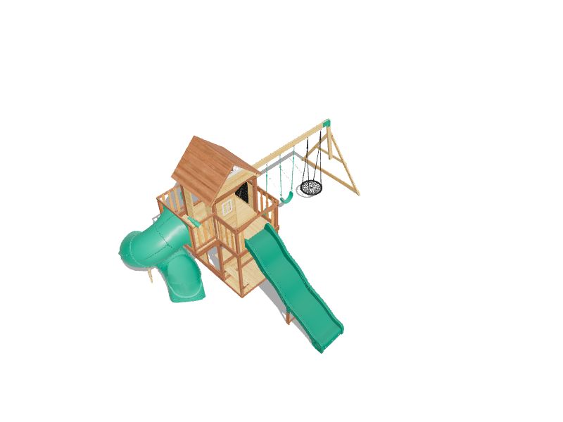 Backyard Discovery Cedar cove Residential Wood Playset with Slide in the Wood Playsets & Swing