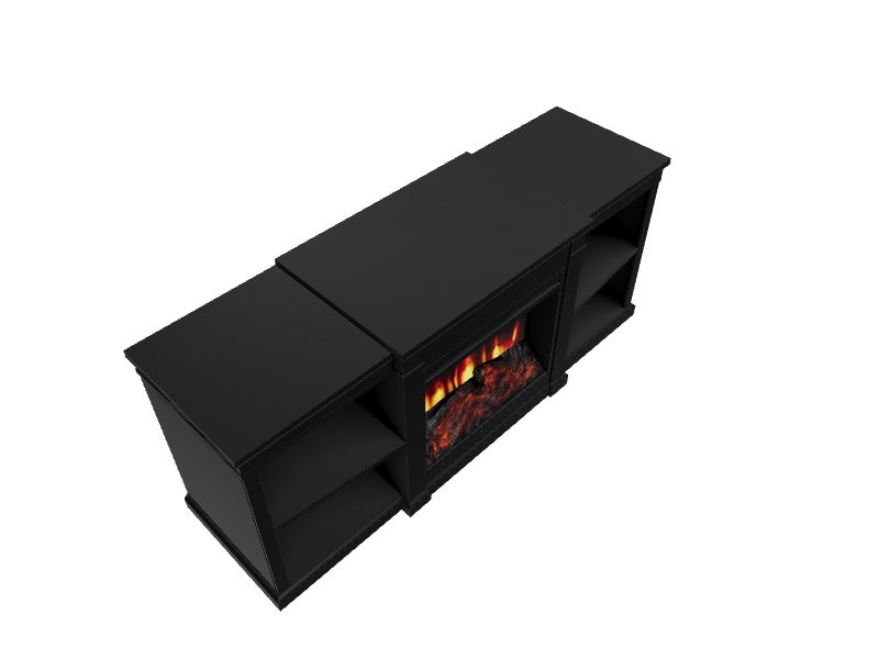 Ameriwood Home 65.1875in W Black TV Stand with Fanforced Electric