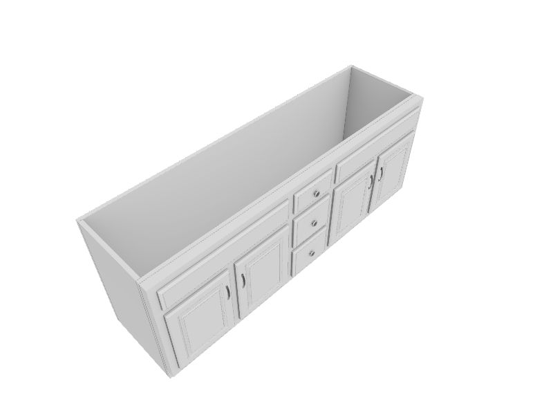 Design House Concord 72in White Bathroom Vanity Base without Top in the Bathroom