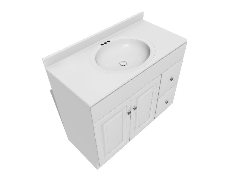 Design House Wyndham 36in White Bathroom Vanity Base without Top in the Bathroom