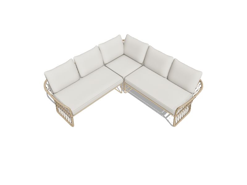 Style Selections Avery station Wicker Outdoor Sectional with Offwhite