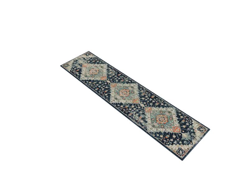 allen + roth Ellaria 2 X 8 Blue Indoor Distressed/Overdyed Runner Rug