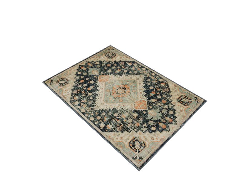 allen + roth Ellaria 8 X 10 (ft) Blue Indoor Distressed/Overdyed Area