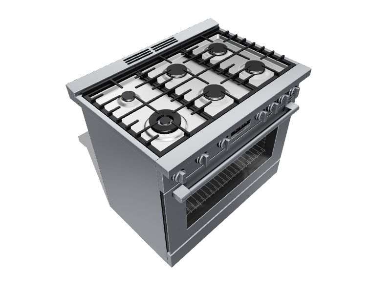 Bosch 800 Series Industrial Style 36in Standard 5 Burners Convection