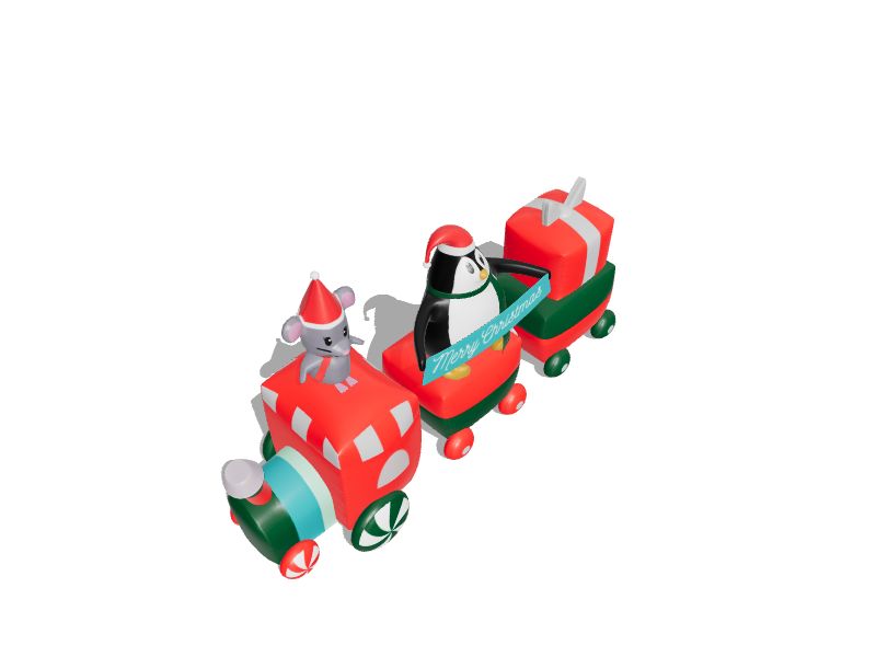 Gemmy 5.75ft Lighted Train Christmas Inflatable in the Christmas
