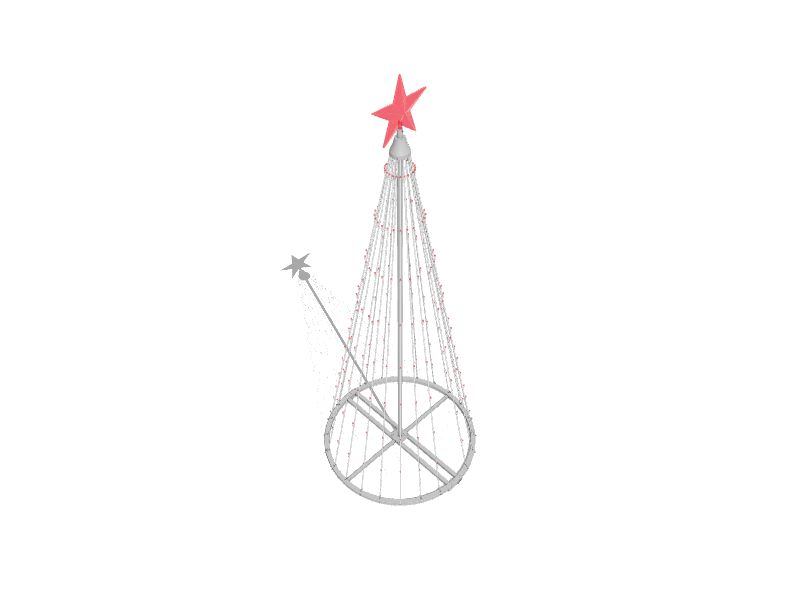 Kringle Traditions 72in Christmas Tree Light Display with Red LED