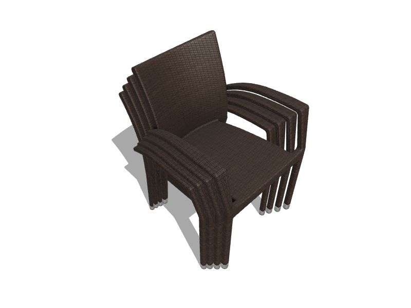Envelor Atlantic Set of 4 Wicker Stackable Brown Aluminum Frame