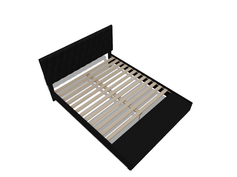 Brookside Anna Black Queen Upholstered Platform Bed with Storage in the