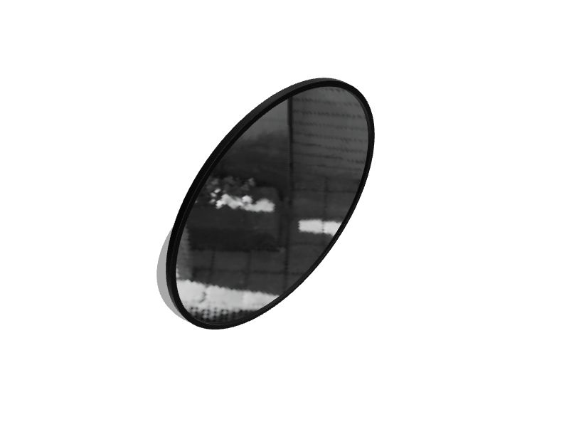 Better Bevel 30in x 30in Round Bathroom Vanity Mirror (Black) in the