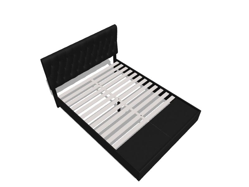 Brookside Anna Black Full Upholstered Platform Bed with Storage in the