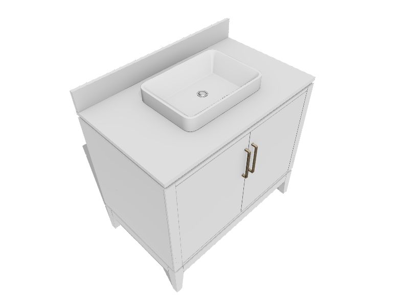 allen + roth Greer 36in White Semirecessed Single Sink Bathroom