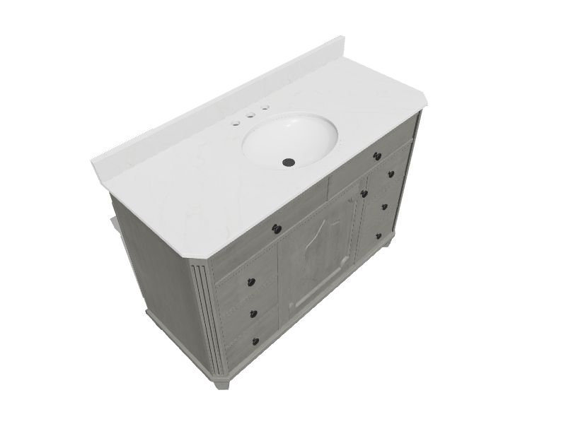 allen + roth Whitney 48in Antique Gray Undermount Single Sink Bathroom