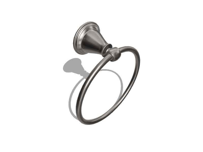 Delta Windemere Brushed Nickel Wall Mount Single Towel Ring in the