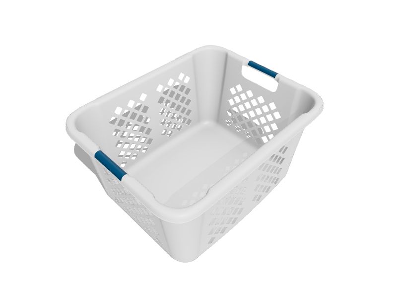 Home Logic 1.5Bushel White Plastic Laundry Basket in the Laundry