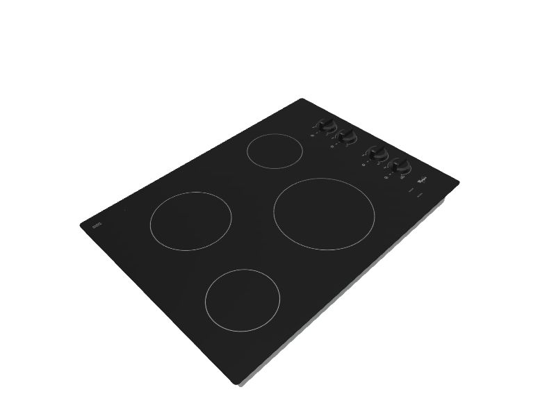 Whirlpool 30in 4 Elements Smooth Surface (Radiant) Black Electric