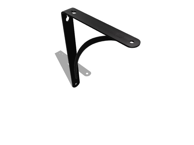Style Selections 9.06in L x 0.98in W x 6.54in D Black Shelf Bracket