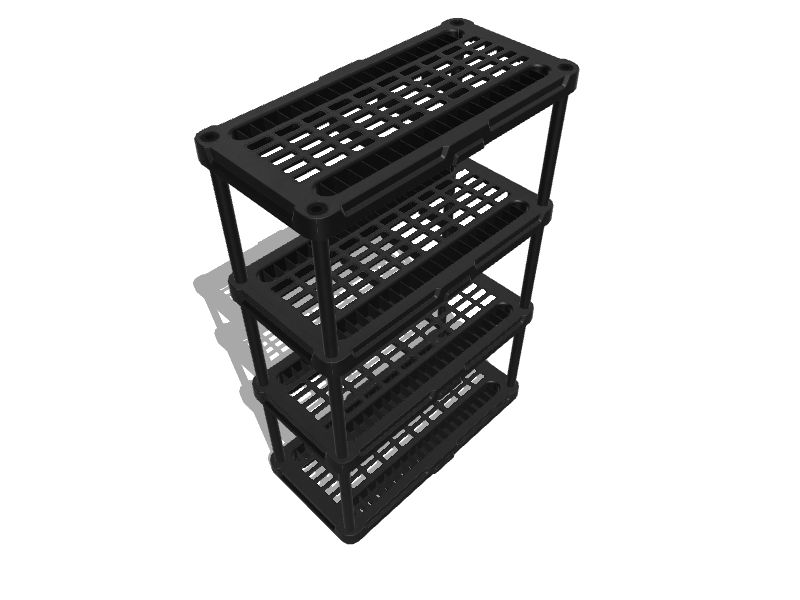 Blue Hawk Plastic Heavy Duty 4Tier Utility Shelving Unit (36in W x 18