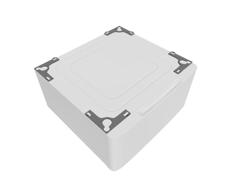 LG 13.6in x 27in Universal Laundry Pedestal (White) with Storage