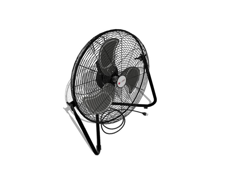 Utilitech 20-in 120-Volt 3-Speed High Velocity Indoor Black Floor Fan