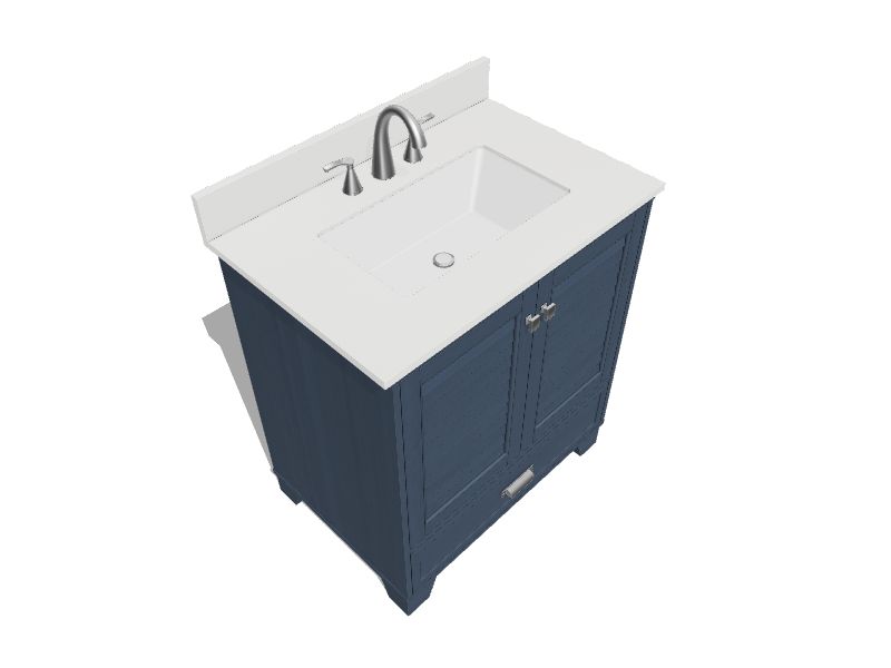 allen + roth Leeland 30in Harbor Blue Undermount Single Sink Bathroom