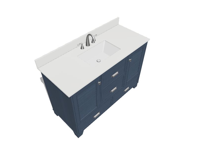allen + roth Leeland 48in Harbor Blue Undermount Single Sink Bathroom