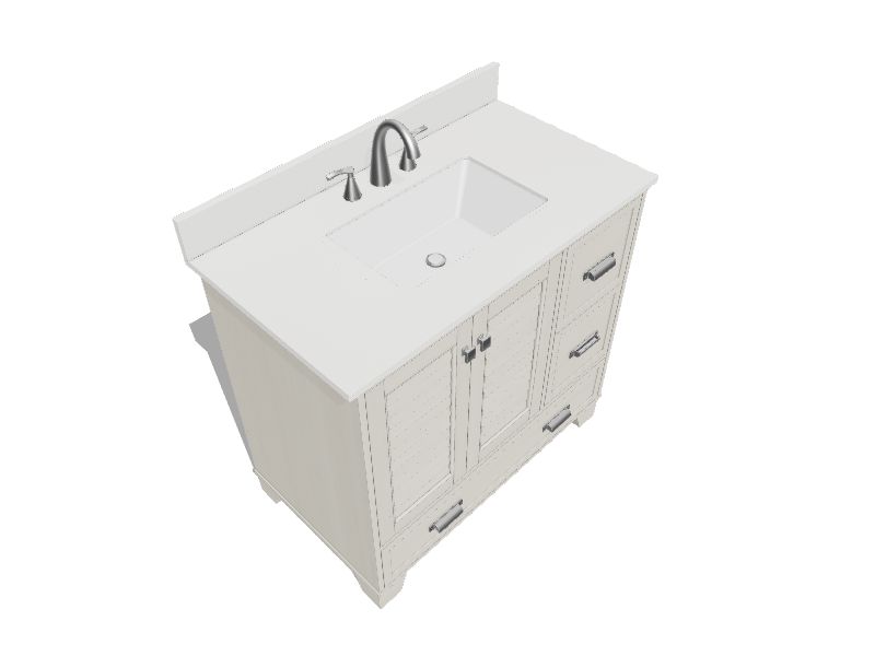 allen + roth Leeland 36in Dune Undermount Single Sink Bathroom Vanity
