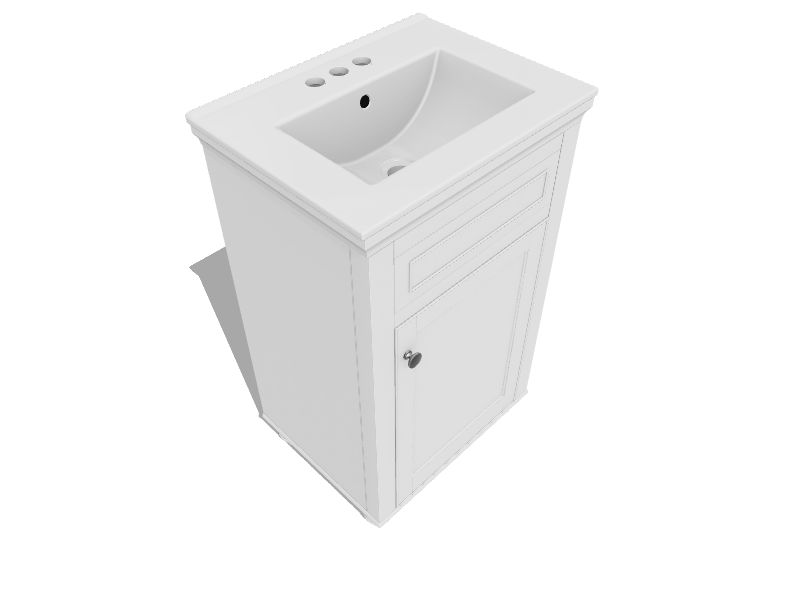 Style Selections Bartlett 20in White Single Sink Bathroom Vanity with