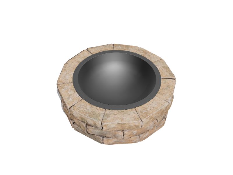 Natura Wall Fire Pit Kit 43.5in L x 43.5in W x 12.5in H Sahara Sand Concrete Fire Pit Kit in