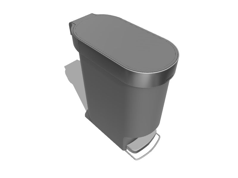 simplehuman 40Liter Grey Plastic Steel Kitchen Trash Can with Lid