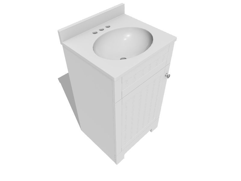 Style Selections Ellenbee 18in White Single Sink Bathroom Vanity with