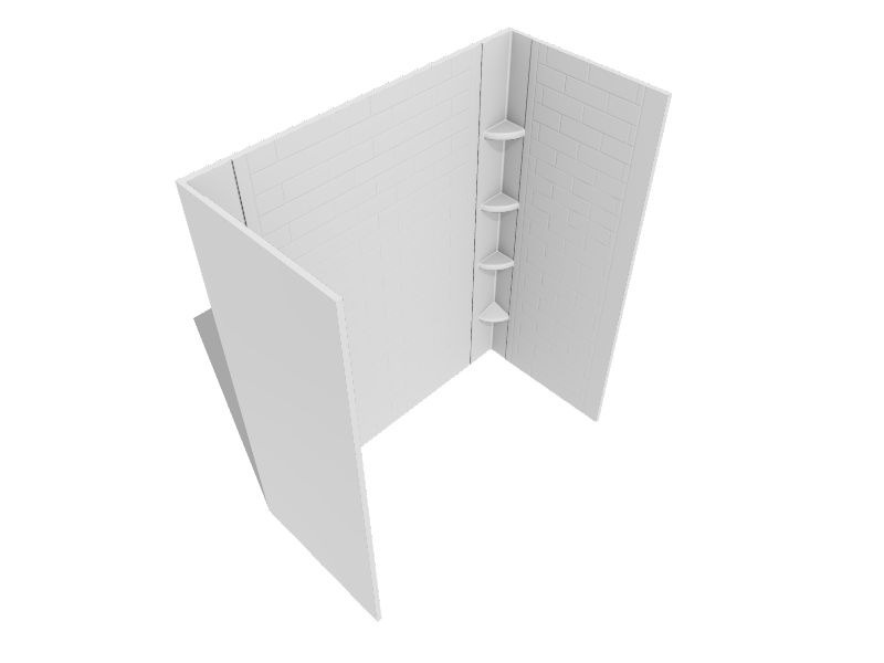 American Standard Elevate 60in W x 30in D x 72in H Arctic White 3Piece Glue Up Alcove Shower