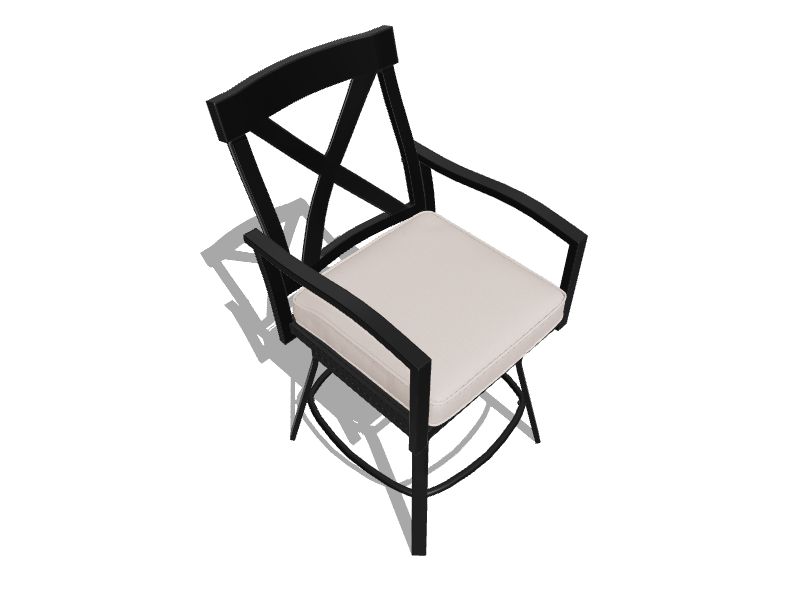 Style Selections Glenwood Set of 2 Black Steel Frame Swivel Dining Chair(s) with Tan Cushioned