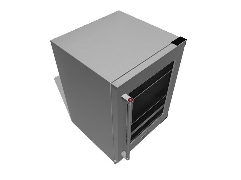 KitchenAid 23.88in W 14Can Capacity Stainless Steel BuiltIn Beverage Refrigerator with Glass