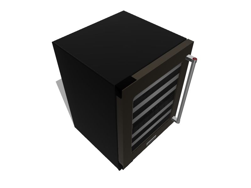 KitchenAid 23.88in W 46Bottle Capacity Black Stainless Steel with