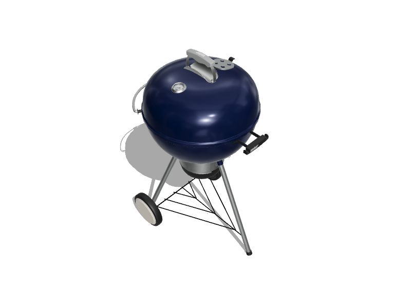 er 22in W Deep Ocean Blue Kettle Charcoal Grill in the Charcoal