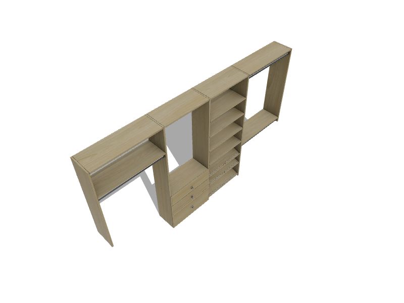 Easy Track 6ft to 10ft W x 6ft H Honey Blonde Solid Shelving Wood