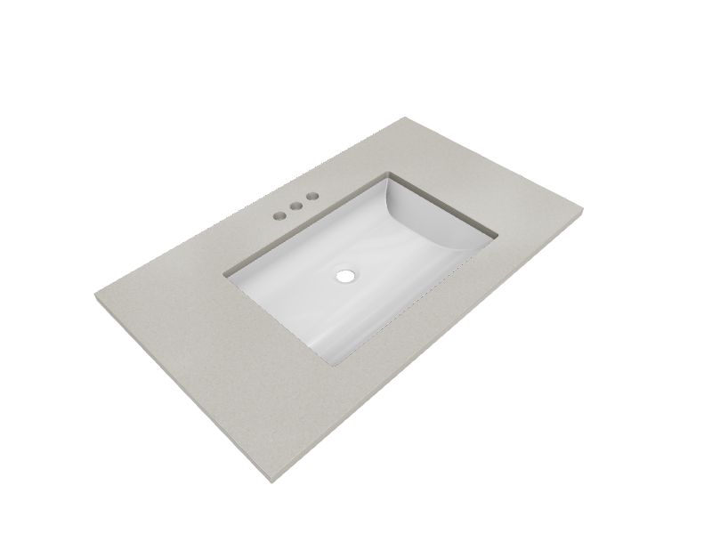 Style Selections 37in x 22in Winter Sky Cultured Marble Integral