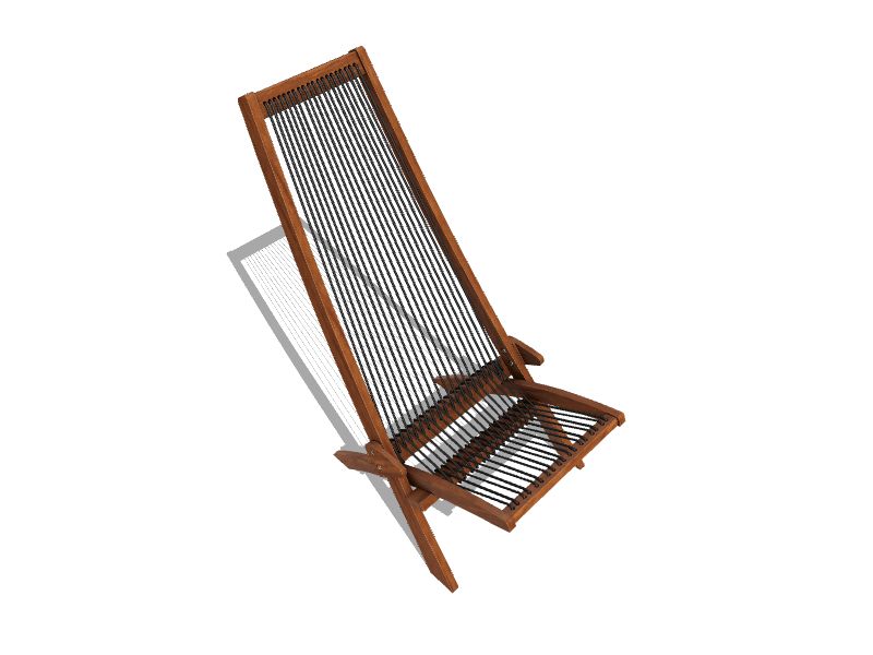 CASAINC Brown and Black Standard Folding Chair with Woven Seat (Indoor