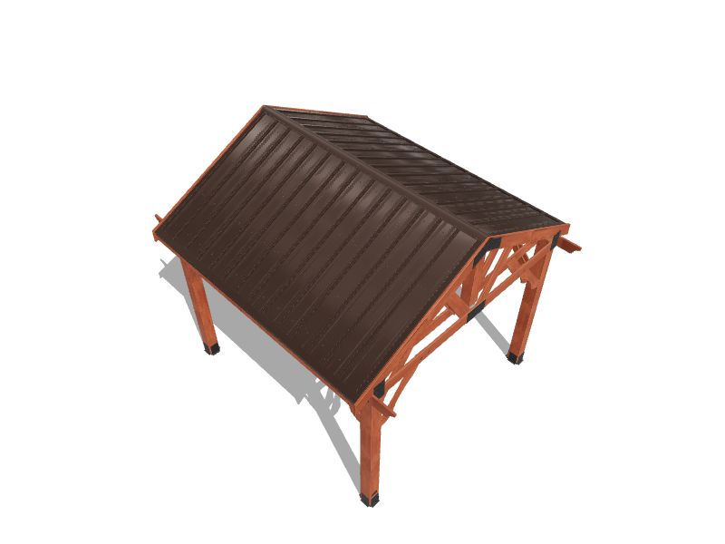 Backyard Discovery 10ft x 12ft Mandalay Brown Wood Rectangle Gazebo with Steel Roof in the