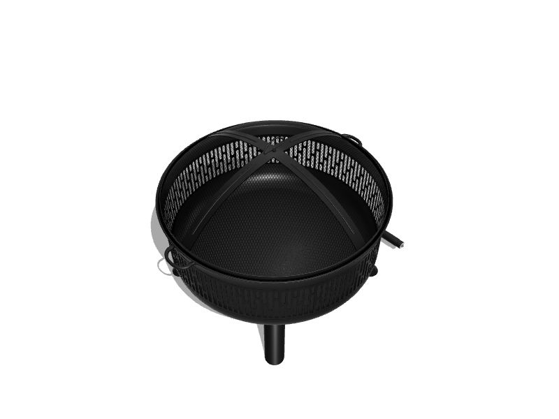 allen + roth 31.5in W Black Steel WoodBurning Fire Pit in the Wood